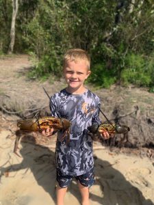 Cruze was very happy catching a great feed of Mud Crabs for Easter