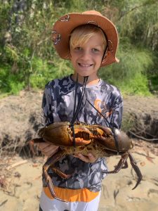 Tyler caught this bid Mud Crab during school holidays on the Gold Coast_