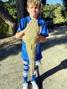 Beau Bevege did well landing this fantastic Flathead from the surf beach on the Gold Coast