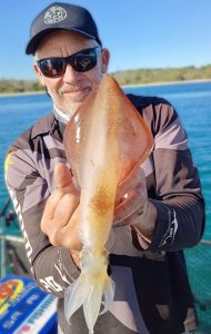 Clint from Brad Smith Fishing Charters caught this big arrow squid on a 2.5 size squid jig in the Broadwater