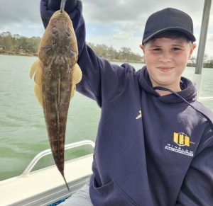 Mason did well and caught some nice Flathead with Brad Smith Fishing Charters on the Tweed River