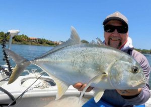 Paul Whilshire did well landing this great hard fighting Trevally on the Gold Coast