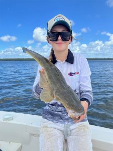Bec did well catching this nice solid Flathead on a Zerek Fishtrap Lure
