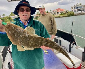 John caught and released this nice 69cm Flathead on a Gold Coast charter with Clint from Gold Coast River Charters